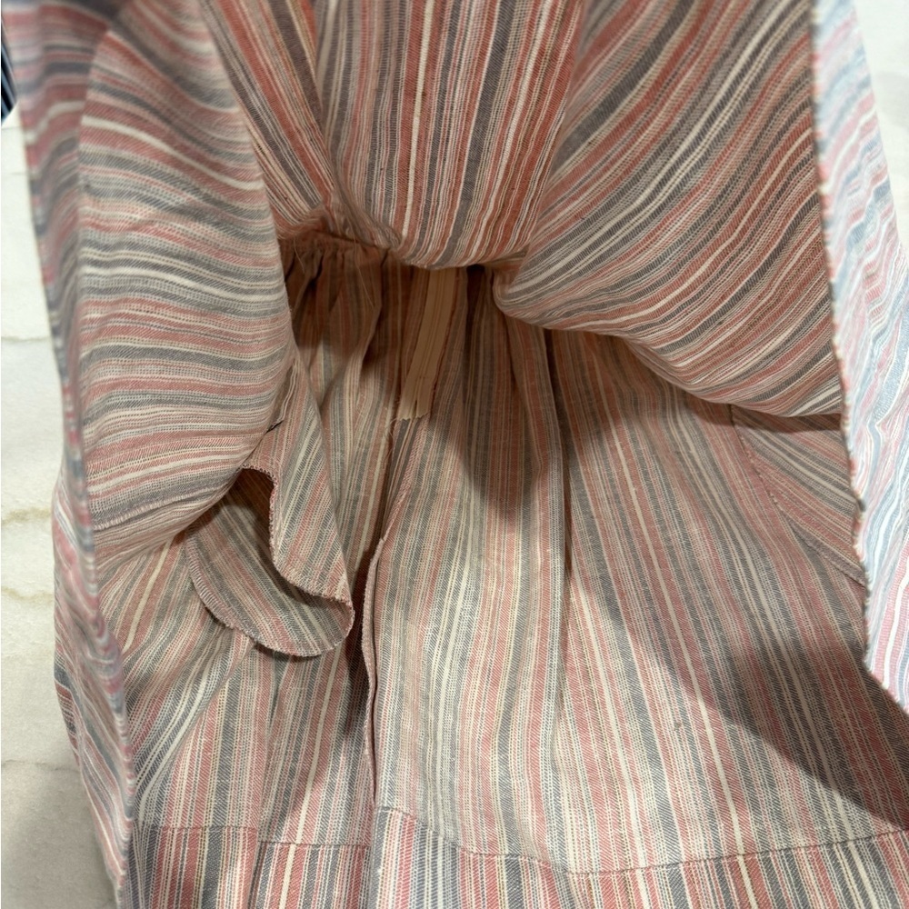Reformation Dress Size 6 Pink Gray Striped Linen Sleeveless - Picture 5 of 10